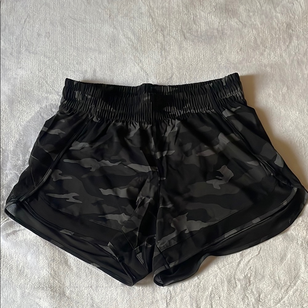 Athleta Black Camo Athletic Shorts